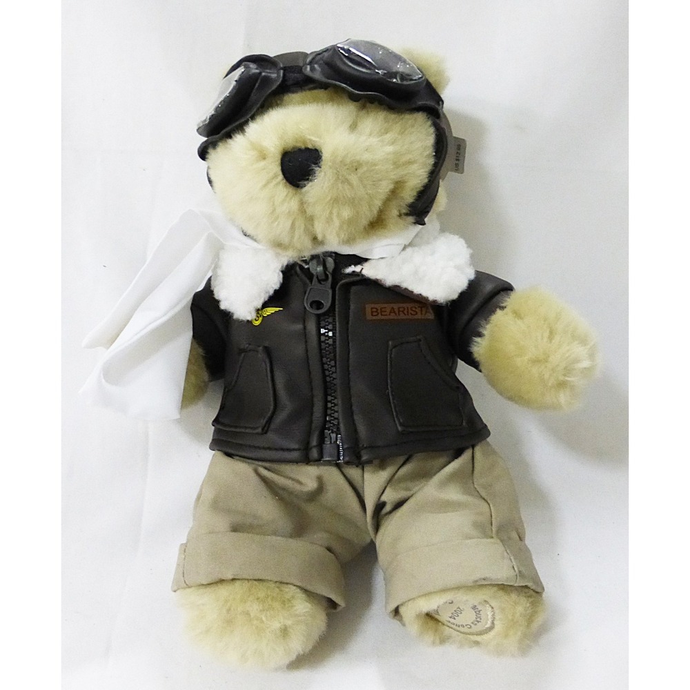 Starbucks coffee bearista bear aviator pilot 2004 plush stuffed animal Aviation